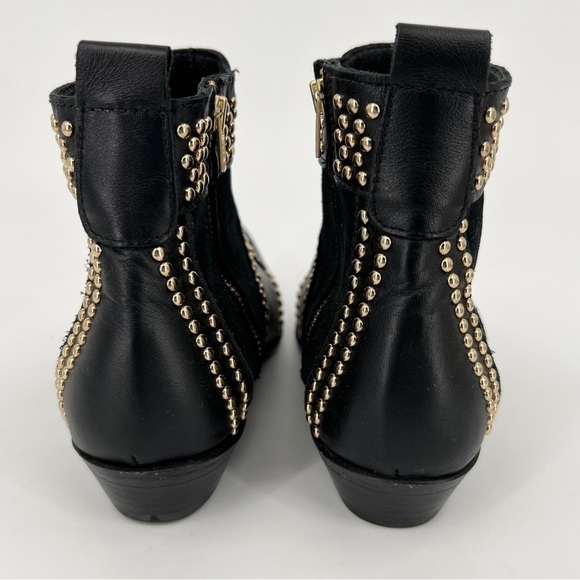 Anine Bing Boots Charlie Black Gold Studded Ankle Leather Suede Chelsea size 36 - Picture 11 of 11